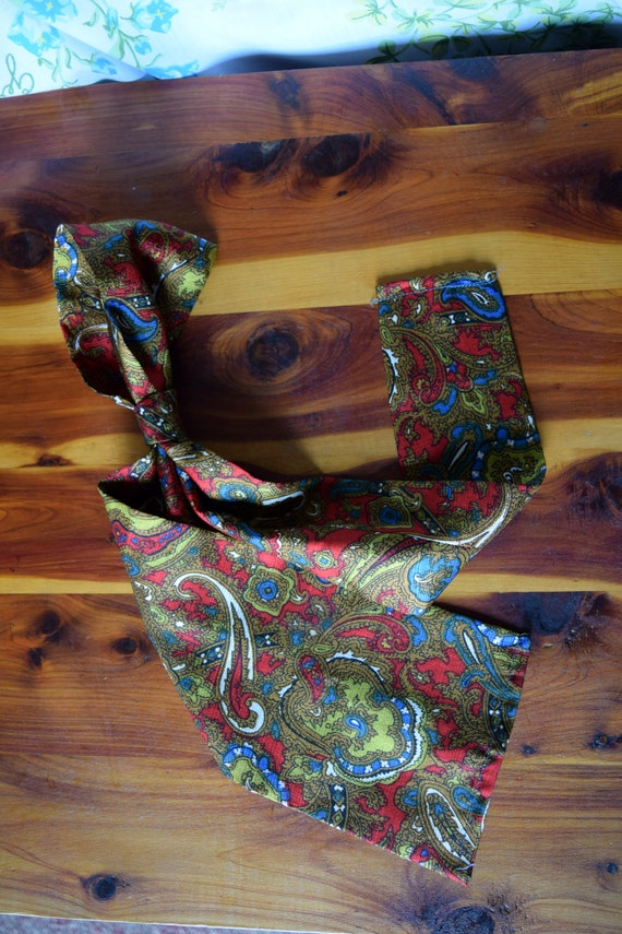 Vintage Scarf/tie/bow/red/blue/white/goldWomen's … - image 5