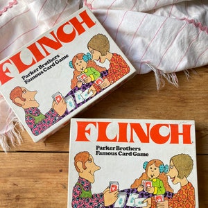 Flinch, vintage Parker Brothers berühmtes Kartenspiel / zwei Sets von Flinch / Familienspielabend / Kinderspiel / Spiele für Erwachsene / 5 Spiele in einem
