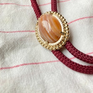 Vintage Stone Bolo/accessory/western style/unique bolo tie/mens wear/cowboy style/western wear/unisex fashion/polished stone, rock