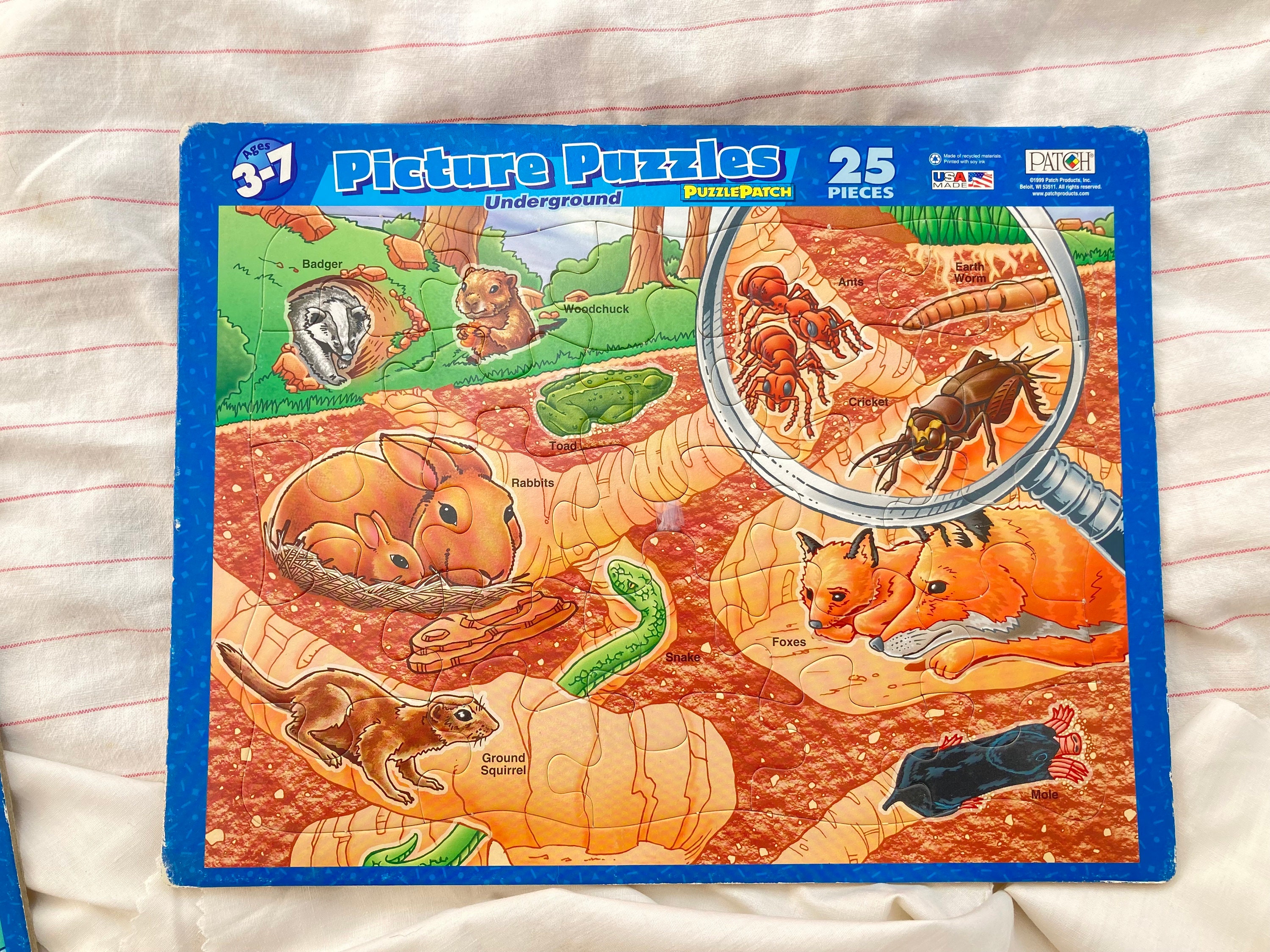 Set of 3 Children's Puzzles/picture Puzzles/underground