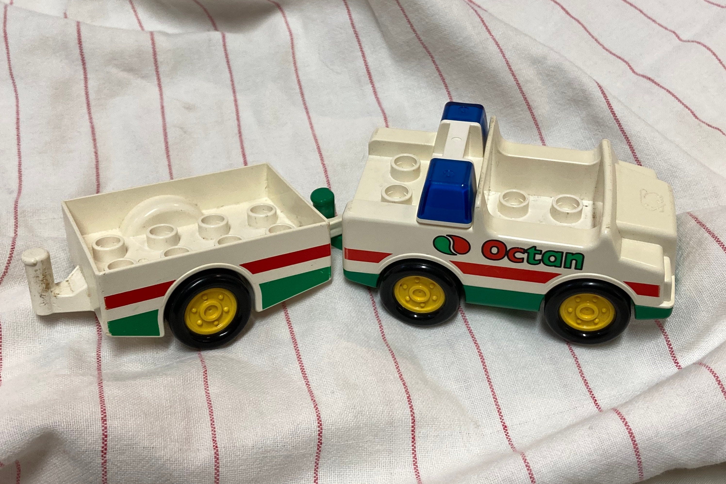 Lego Duplo Octan Vehicle and Trailer truck and Trailer children s Toy vintage Duplo building Toy toddler Toy wheeled Building Toy red Green Etsy UK