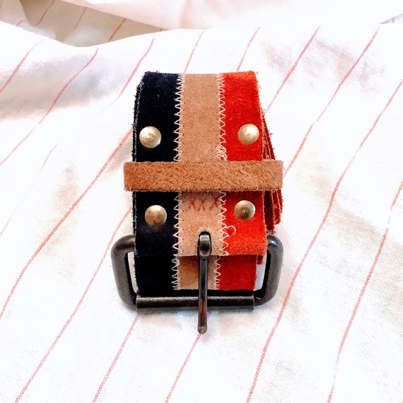 Vintage leather belt/adult belt/accessories/red, … - image 2