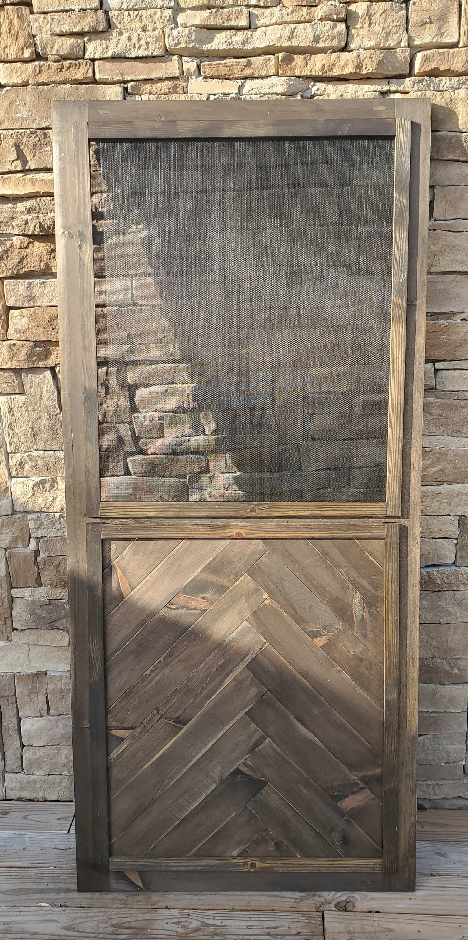 Rustic Herringbone Screen Door Pet Mesh Screen/herringbone Etsy