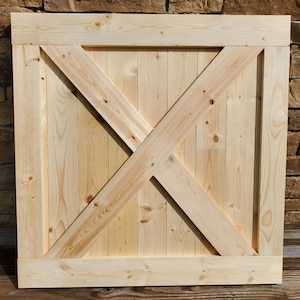 Handmade Spruce Wood Gate: Rustic X Pattern, Custom Size