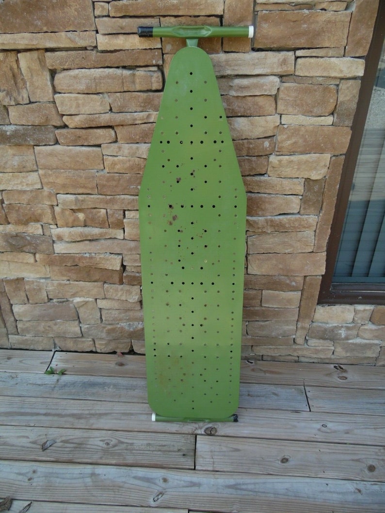 Vintage Metal Ironing Board Full Size Green 1965s Etsy