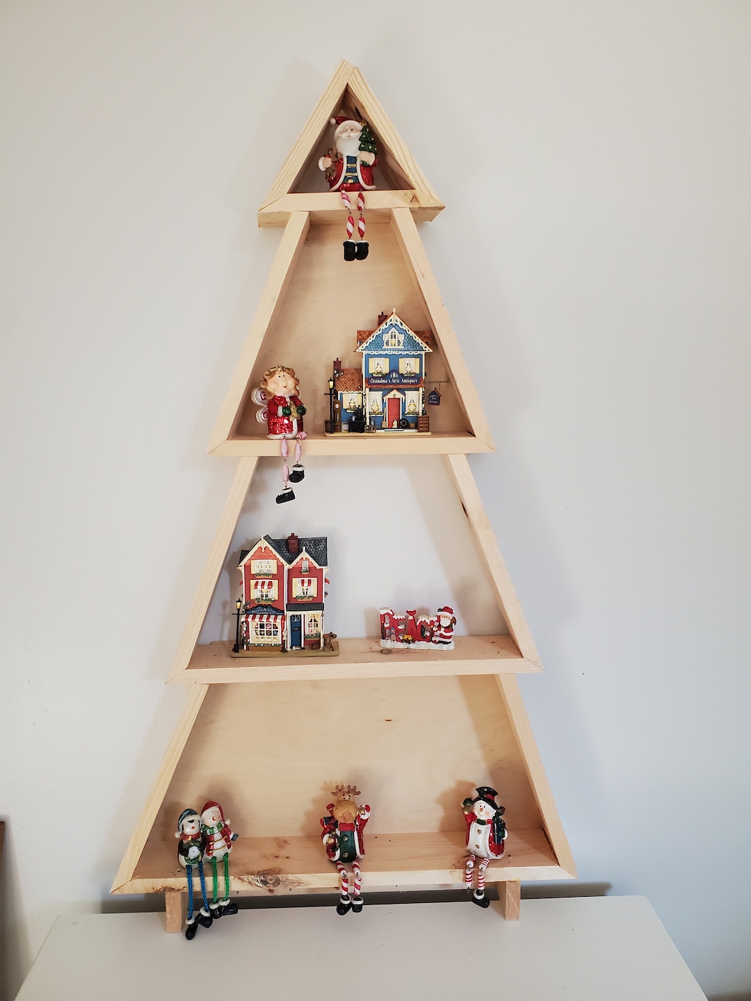 Christmas Tree Shelf, Miniature Village Display Shelf, Christmas Tree Display Shelf Etsy