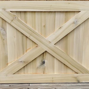 Handmade Poplar Wood Gate: Rustic X Pattern, Custom Size