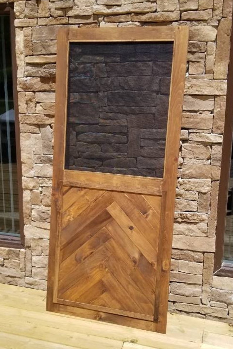 Rustic Herringbone Screen Door Pet Mesh Screen/herringbone Etsy