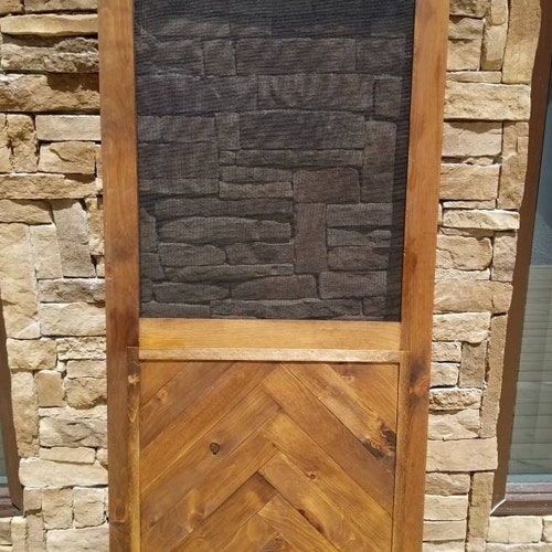 Rustic Herringbone Screen Door Pet Mesh Screen/herringbone Etsy