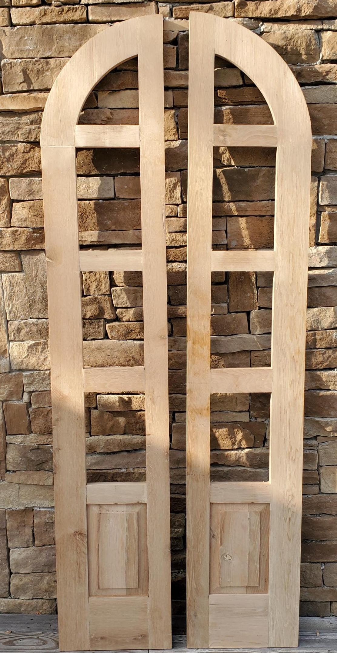 Solid wood split Arched French door eight lite, set of two, Poplar French door, Spruce French Door, Curved door, Double door, Custom doors