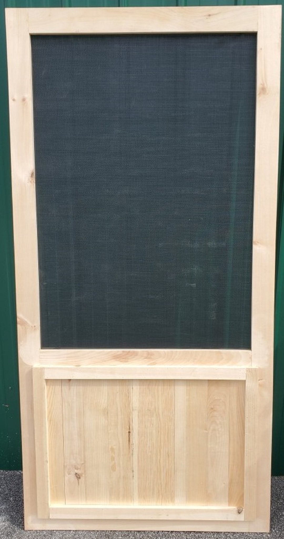 Custom Screen Door, Solid Panel Pine Screen Door, Country Screen Door
