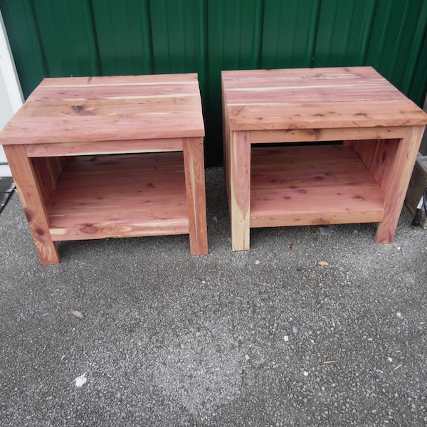 Cedar End Table Etsy