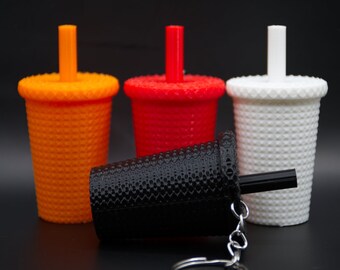 Studded Tumbler Keychain, Keychains, Charms, Tumblers, 3D Printed Keychains, Starbucks Inspired, Backpack Keychains, Cute Keychains, Coffee