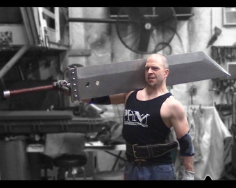 Cloud Strife's Buster Sword from Final Fantasy 7. Handmade, full-scale, all steel construction (MADE TO ORDER)