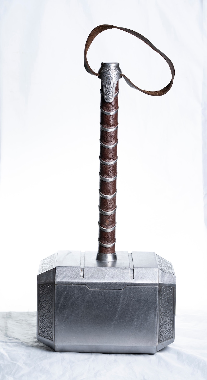 Orecchini A Perno Mjöllnir, Martello Di Thor, In Argento Sterling 925, Fatto A Mano, Lobo Forato, 8x10mm - 4