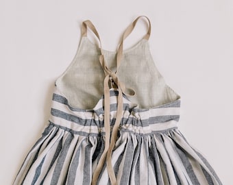 Linen dress, girls linen dress,  linen dress, vintage style dress, classic sundress, toddler girls dress, girls summer dress, linen