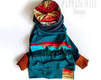 Organic kids hoodie, blue hoodie, long sleeved hoodie, boys hoodie, organic girls hoodie, grey hoody