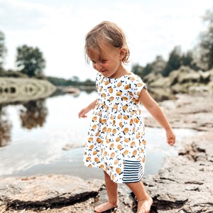 Organic dress, summer dress, twirly dress, lemon dress, organic girls dress,organic summer dress, organic baby, organic dress, toddler dress image 10