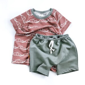 Bio-Shirt, Bio-Wellen-Top, rosa Shirt, Ozean-Shirt, Mädchen-Wasser-Top, Kleinkind-Wellen-Shirt, Kinder-Shirt, Kleinkind-Top