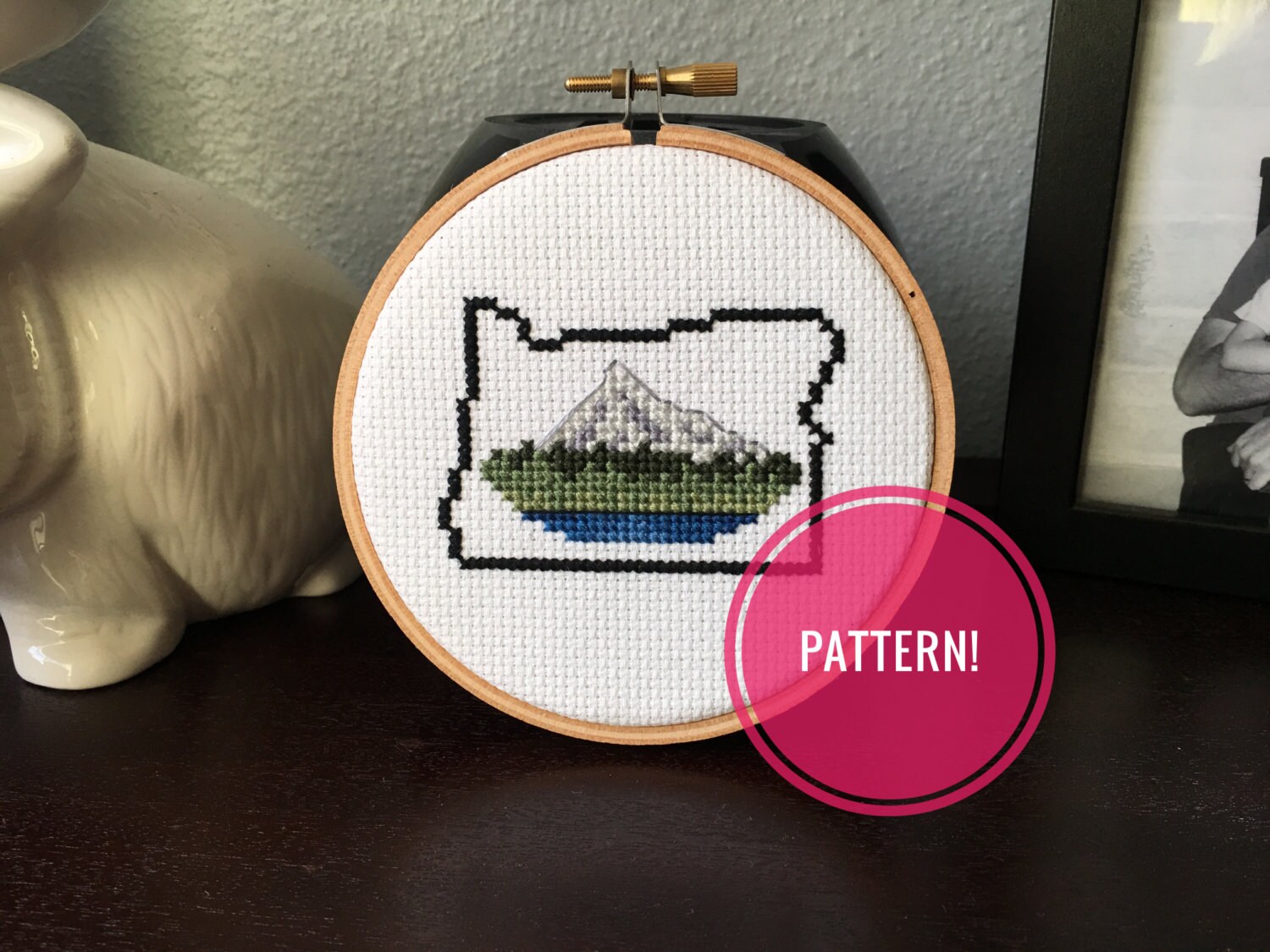 Mount Hood Oregon Modern Cross Stitch Pattern Etsy