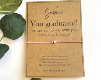 Personalised Graduation Congratulations  Wish Bracelet - University