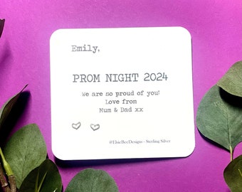 PERSONALISED PROM NIGHT Earrings Gift-  Sterling Silver Earring Set - Gift for Child - Sister - Bestie - Daughter Prom 2025