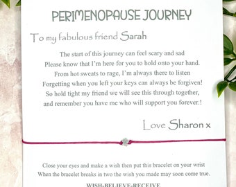 Personalised Perimenopause Menopause Journey Support Awareness Friendship Wish Bracelet Gift