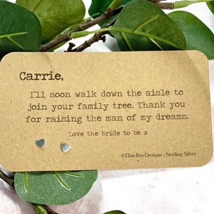 Personalised Sterling Silver Earrings Mother of the Groom - Wedding