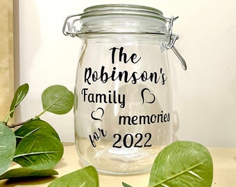 Personalised Family Memory Jar - 1 litre - Gift