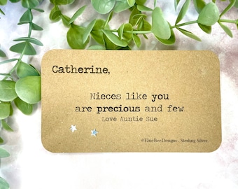 Personalised Niece Sterling Silver Earrings Set - Birthday - Christmas Gift