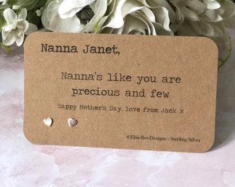 Personalised Sterling Silver Earring Set “Mothers Day” Nanna Granny Gran Gift Precious & Few Mother Daughter