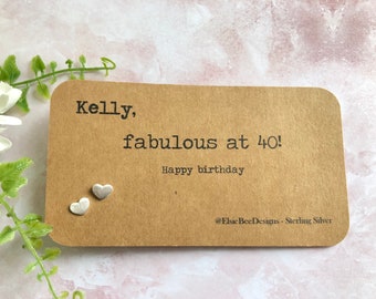 Personalised Sterling Silver Earring Set "40th Birthday" Gift Friend Sister Mother Daughter