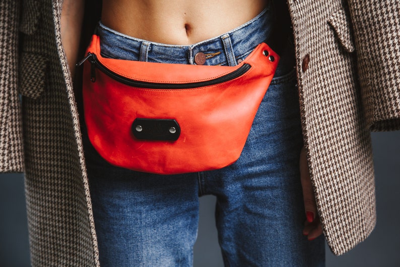 Leather Fanny Pack Belly pouch hip pack Unisex Hip Bag