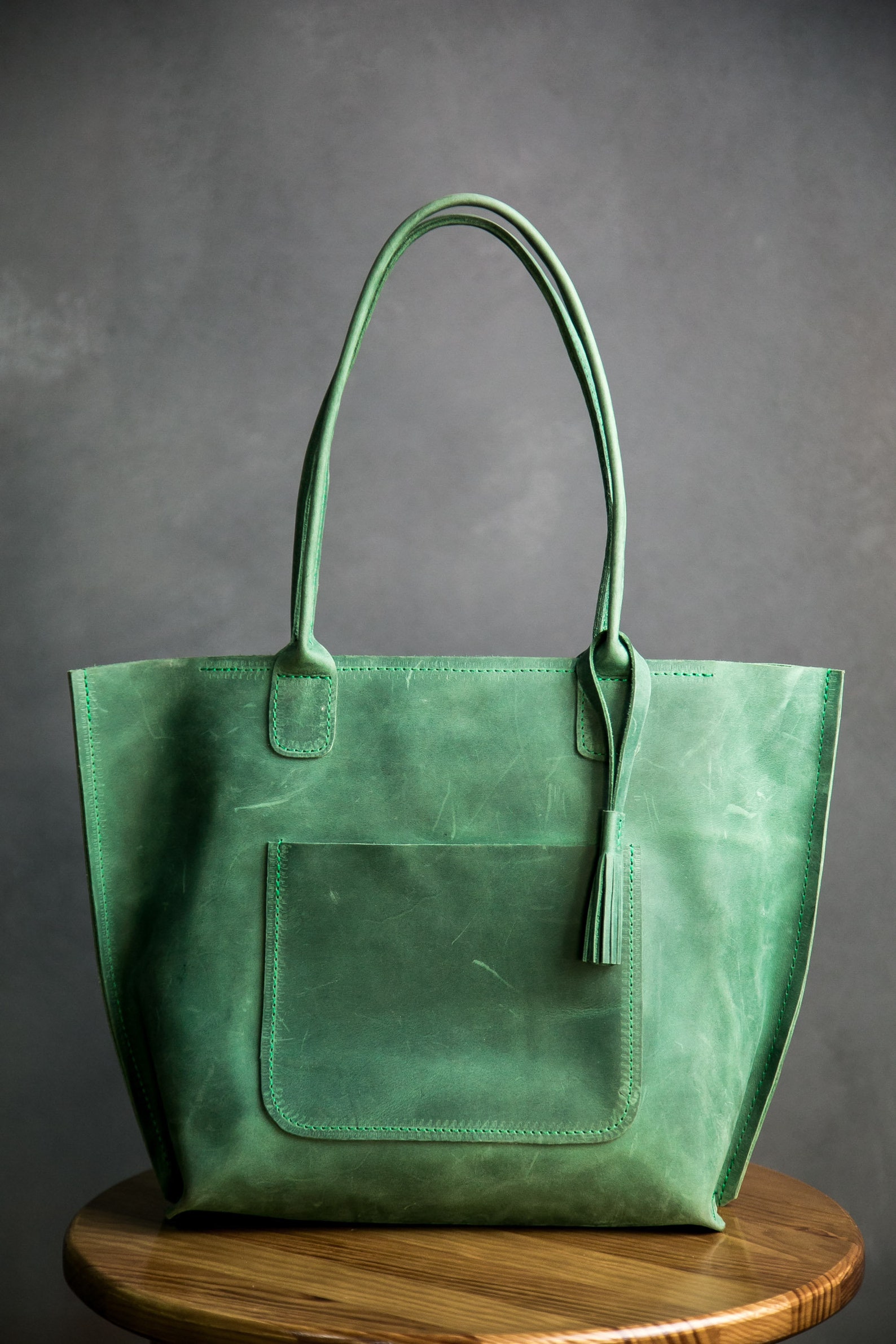 Tote Bag Leather Shoulder Bag Leather Tote Bag With Zip Etsy