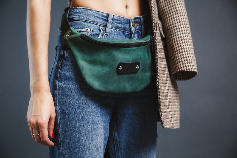 Leather Fanny Pack Belly pouch hip pack Unisex Hip Bag