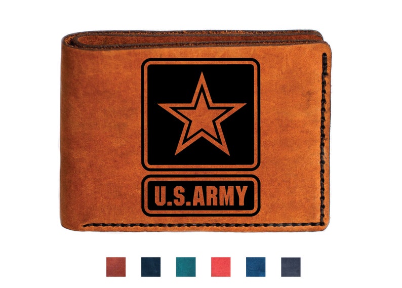 US Army Wallet Man Army Git Bifold Wallet Billfold Military Etsy
