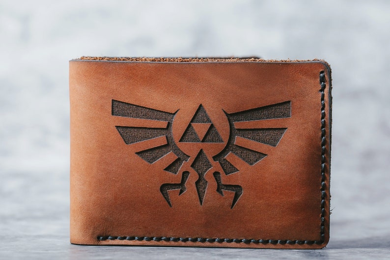 Zelda Wallet Mens Walletzelda Leather Wallet Zelda Hyrule Etsy