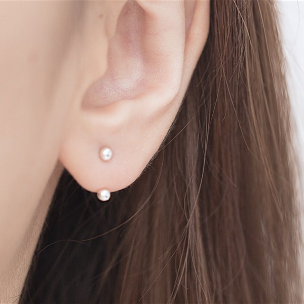 Ball Ear Jacket, Curved Ear Jacket, Dot Ear Jacket, Curved Earrings, Ear Crawler, Ear Climber, Minimalist Ear Jacket, Minimalist Earrings