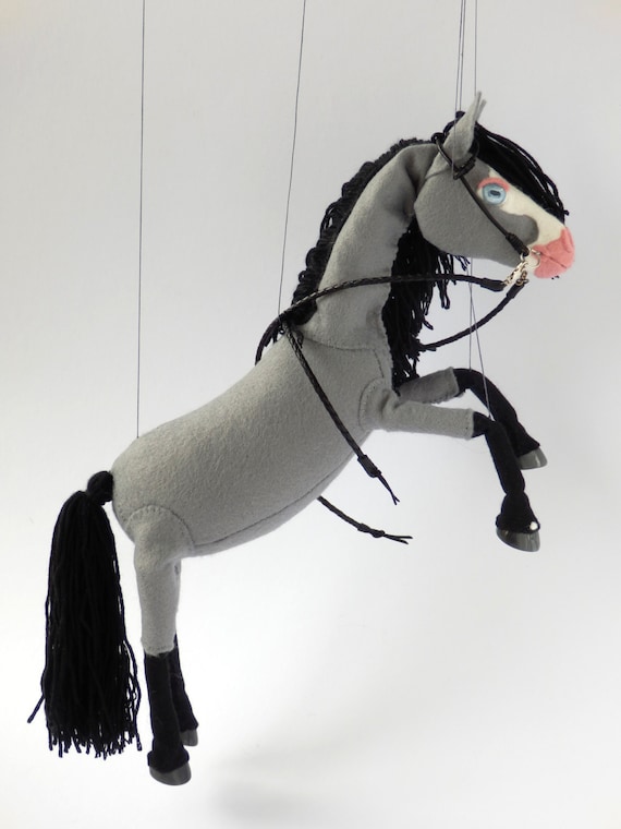 Horse grey horse puppet horse puppet Etsy
