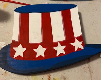 Uncle Sam Hat Cookie Jar Lid | patriotic | 4th of July | Independence Day | Cookie Jar Lid