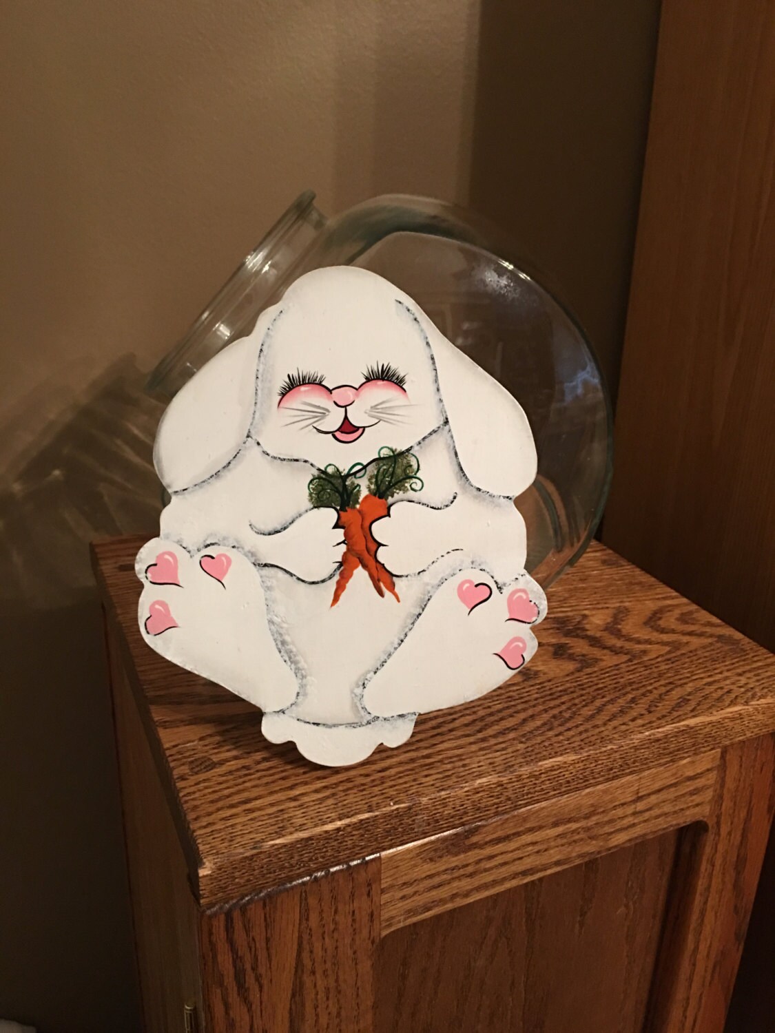 Bunny Cookie Jar Lid Easter Spring Bunny Cookie Jar Etsy