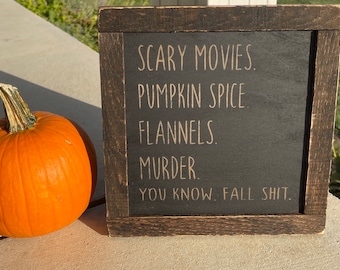 Funny Rustic Fall And Halloween Wooden Sign, Rustic Wooden Fall Sign, Fall Decor, Rustic Wooden Halloween Sign, Halloween Decor, Fall Sign