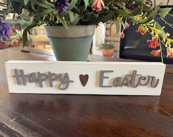 Rustic Happy Easter Wooden Sign, Happy Easter Shelf Sitter, Happy Easter Sign, Easter Decor, Easter Sign, Spring Sign, Spring Decor
