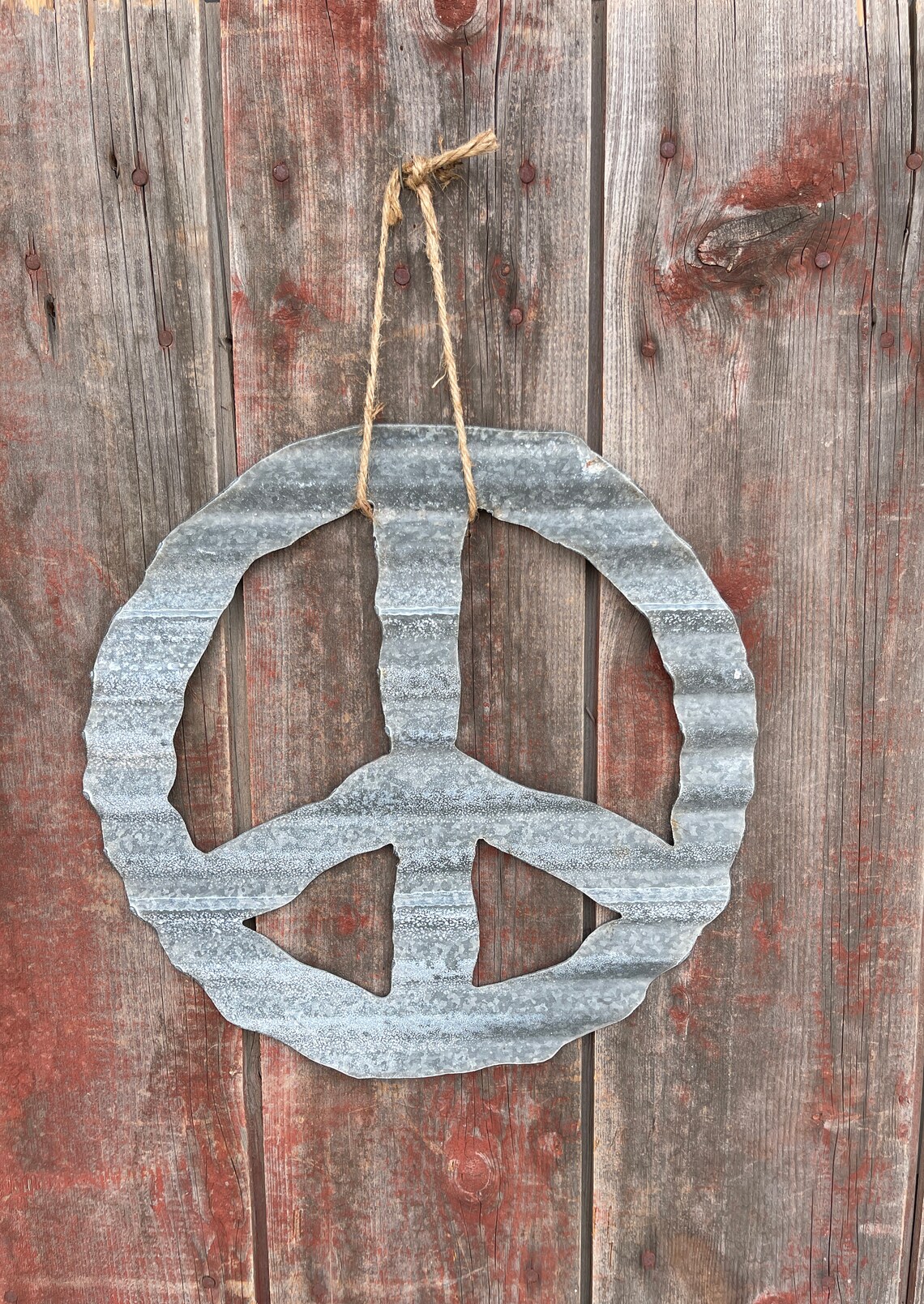Rustic Barn Tin Peace Sign Rustic Peace Sign Barn Tin Decor Etsy