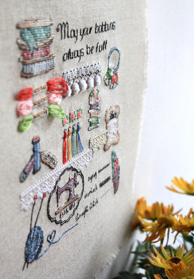 Cross stitch sampler Stitcher's sampler Bobbins Etsy