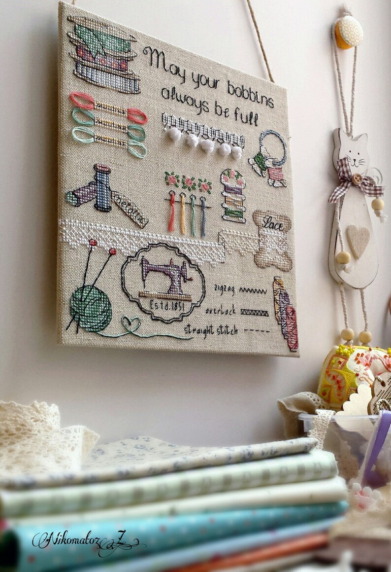 Cross stitch sampler Stitcher's sampler Bobbins Etsy