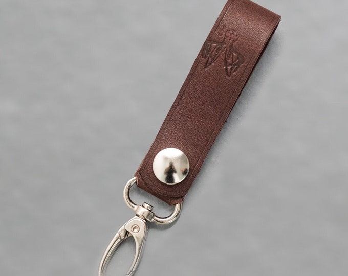 Quebec leather keychain
