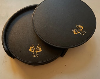 Leather coasters, set of 4