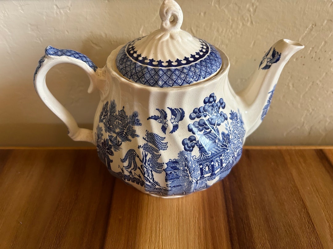 Sadler England Blue Willow Teapot Etsy