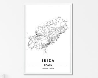 picture Ibiza Map Print etsy